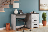 Tampa Furniture Outlet Lutz - Ashley Furniture - Shawburn Office Desk - Home Office Desk / White/Dark Charcoal Gray - H4121-34